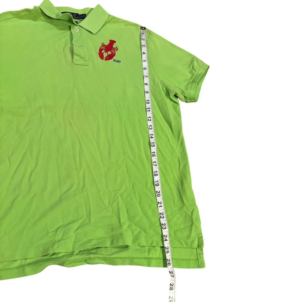 Polo Ralph Lauren‎ Mens Custom Fit Lobster Polo Shirt Lime Green Large L